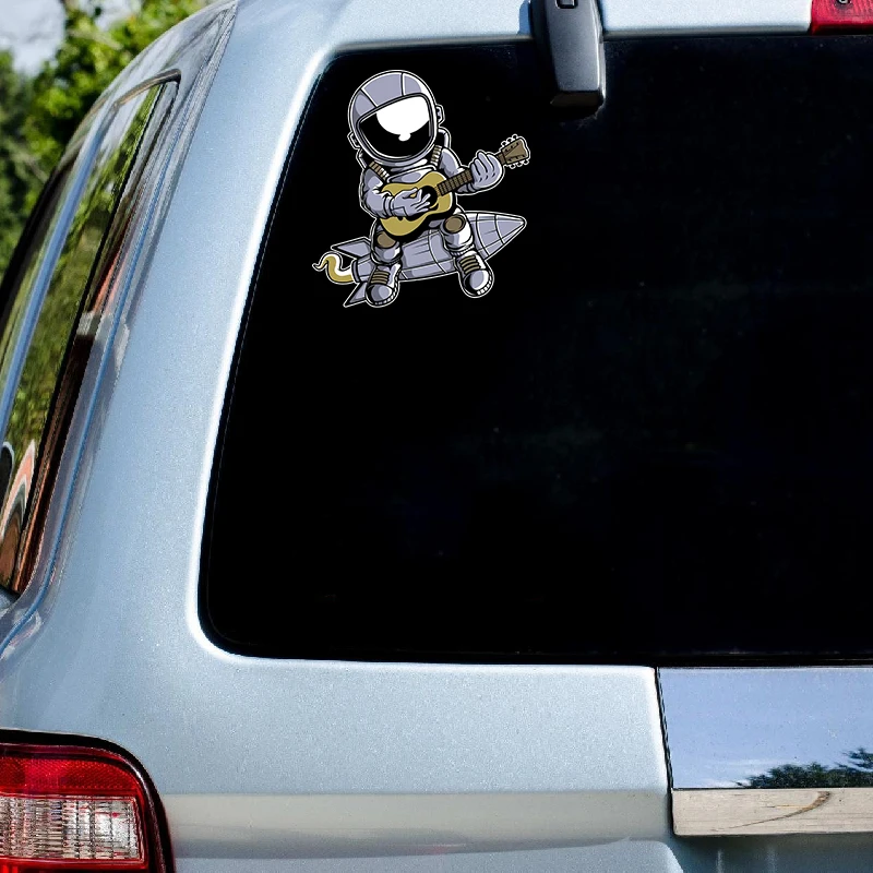 

RuleMylife Car Stickers Super Cool Astronaut Playing Guitar Cartoon Waterproof Vinyl Space Explorer Wallpaper Decors for Room