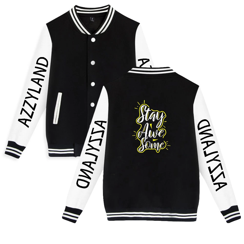 

WAWNI Azzyland Baseball Jacket Polyester Plus Cotton Hip Hop Trendy Casual Baseball Fashion Print Jacket Oversized Loose Tops