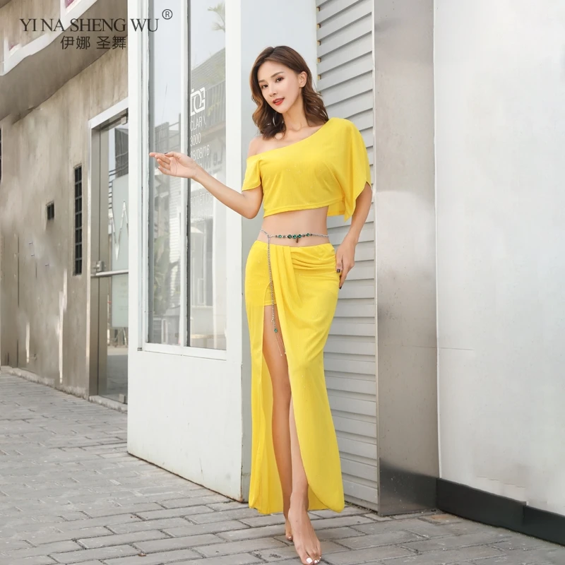 

Костюм для танца живота женский, комплект из 2 предметов, топ и юбка