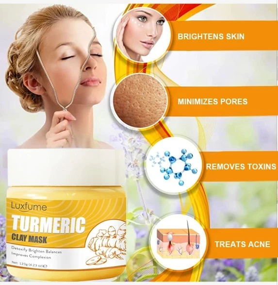 

2 PCS/SET Face Masks Female Turmeric Clay Mask sleeping face mask product assortment Moisturizing Soothing Repair Night Cream