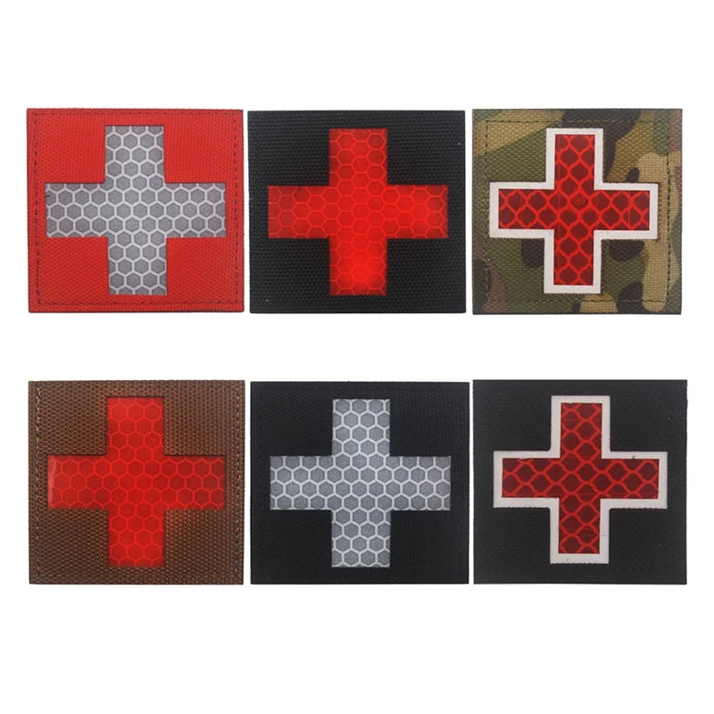 

Светоотражающие медные многоцветные крестовые спасательные IR Chapter армейские значки тактические Morale Patches