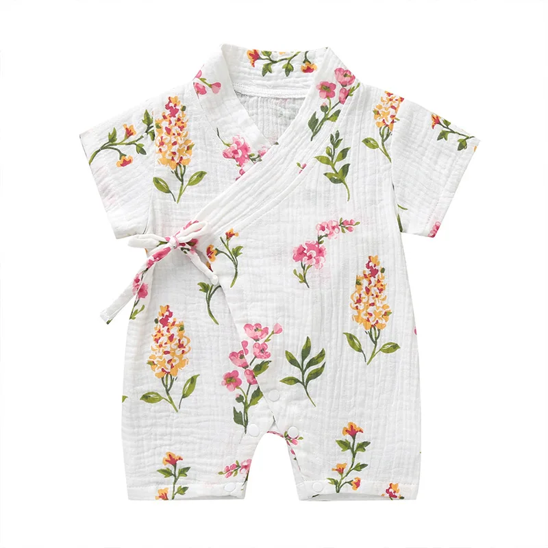 

Newborn Infant Baby Clothes Boy Girls Cartoon Jumpsuit Casual Summer hort Sleeve Kimono Soft Comfortable Printed Baby's Romper