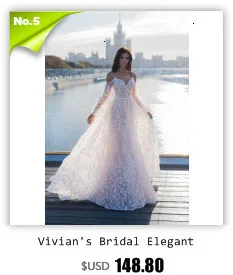 Vivian's Bridal блестящая вуаль свадебное платье кружева с высоким воротником, со стразами Иллюзия сетки Бисероплетение кисточкой Принцесса фантазия Свадебное бальное платье