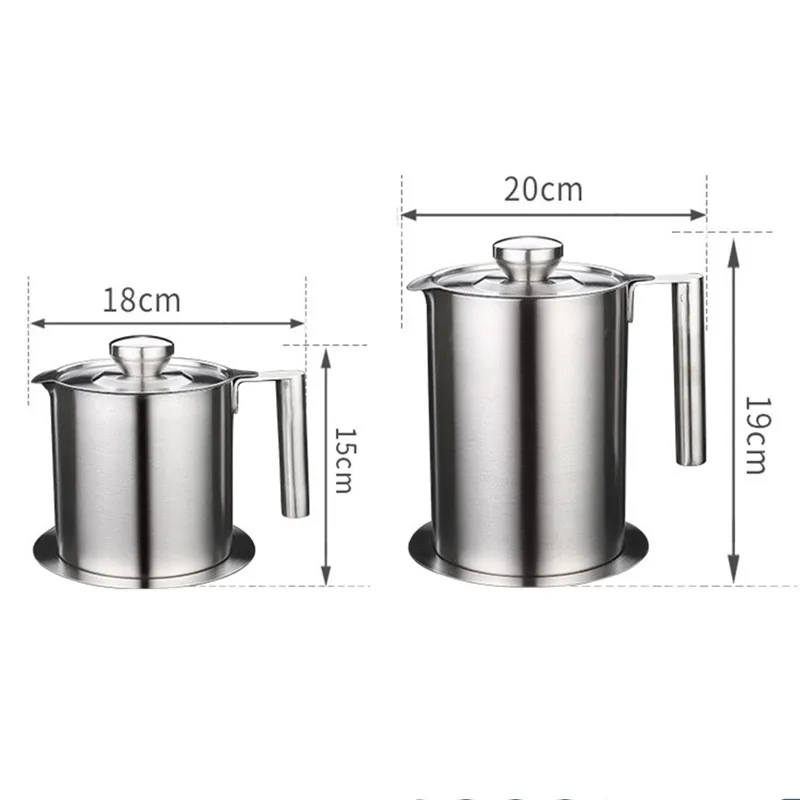 

Stainless Steel Filter Pot Durable Filter Residue Oil Pots Portable Container Tank Filter Residue Filter Oil Pot Kitchen Tool