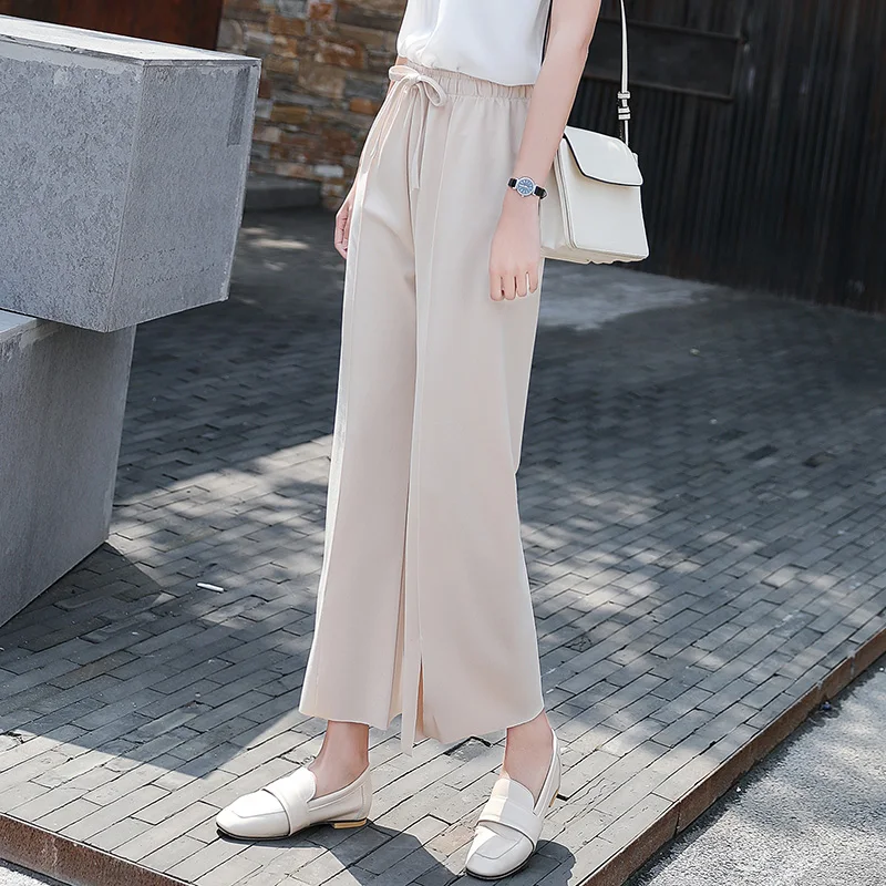 Женские тонкие дышащие плиссированные капри мягкие шифоновые Свободные