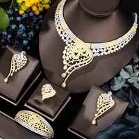 missvikki luxury european american style necklace bangle earrings ring jewelry set for brides wedding jewellery women best gift