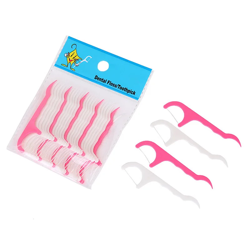 

25/100pc Disposable Dental Floss Dental Cleaning Tooth Stick Floss Pick Interdental Brush Dental Flosser Teeth Cleansing Tools