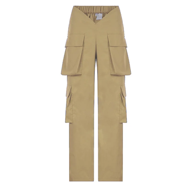 Брюки-карго женские с V-образным вырезом и высокой талией | Женская одежда