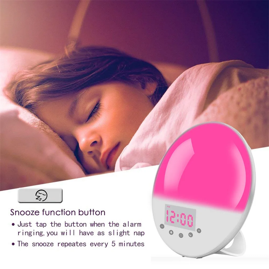 Настольные часы-будильник Wake Up светильник цифровой повтора природа ночника