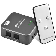 EMK SPDIF TOSLINK Switcher 3x1 with IR Remote Digital Optical Audio Switch Selector Box 3 Way for DVD ps4(3 Inputs to 1 Output)