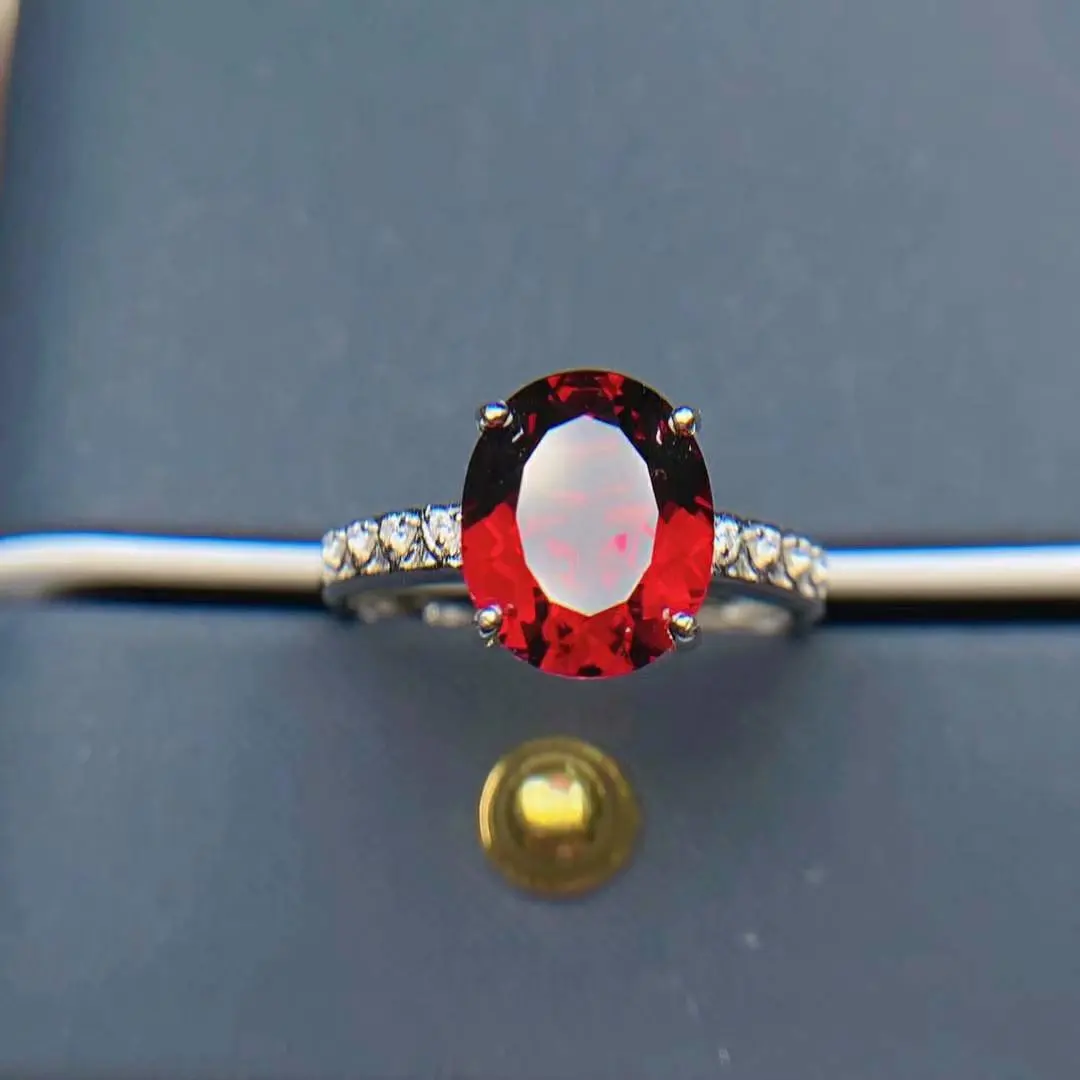 

925 Sterling Silver Rings Natural Garnet Gemstone Fine Jewelry Birthday for Women Rings New Rings open rings j081002ags