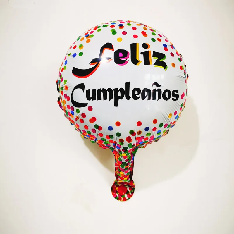 10 шт./лот дюймов Feliz Cumpleanos испанские шары на день рождения круглый воздушный шар