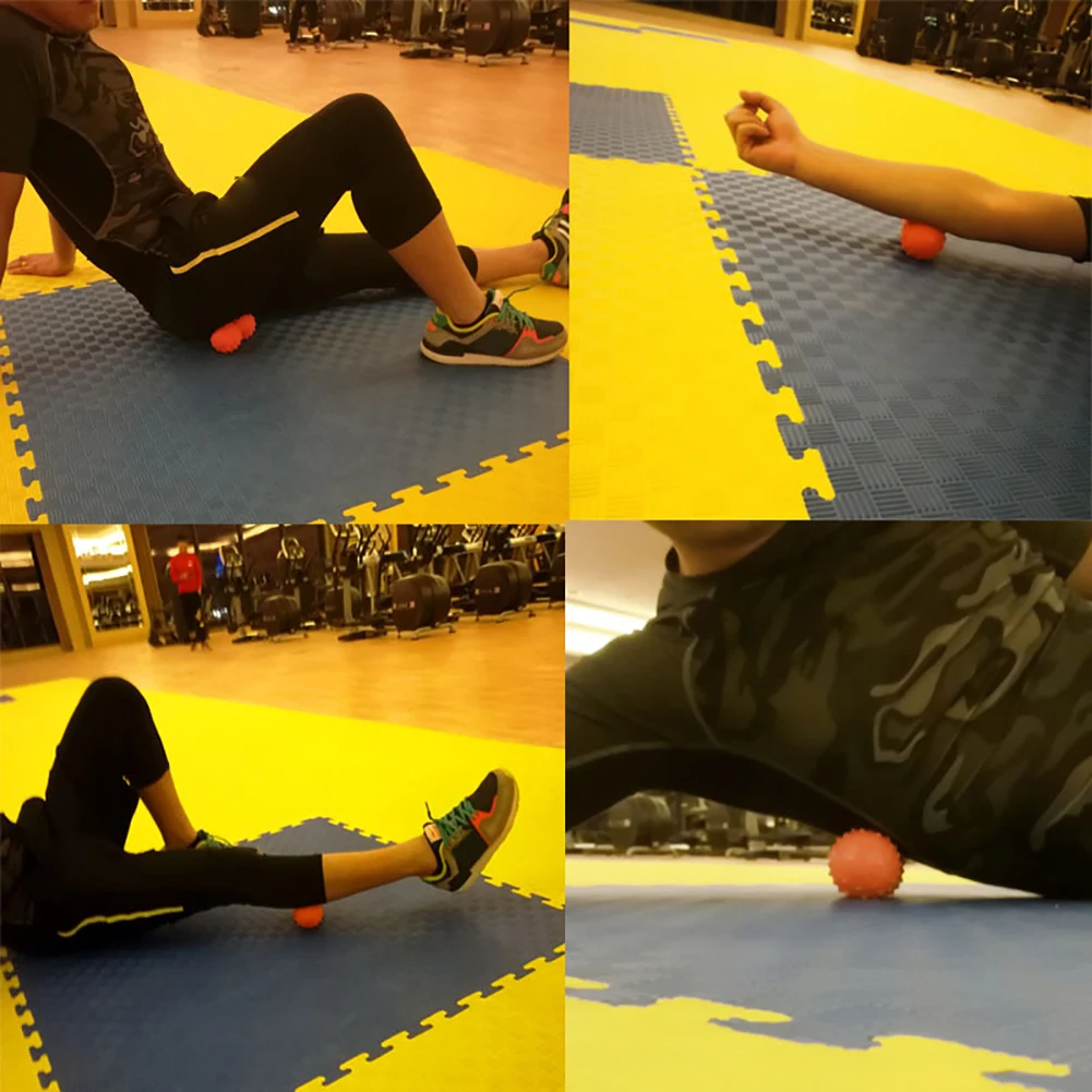 Силиконовые остроконечный массаж с двойным шарикоподшипником Йога ролик мышцы