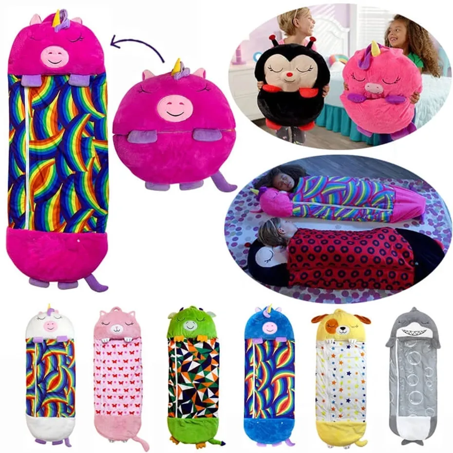 

Children's Cartoon Sleep Sack For Birthday Gift Kids Sleeping Bag Plush Doll Pillow Baby Boys Girls Warm Soft Lazy Sleepsacks