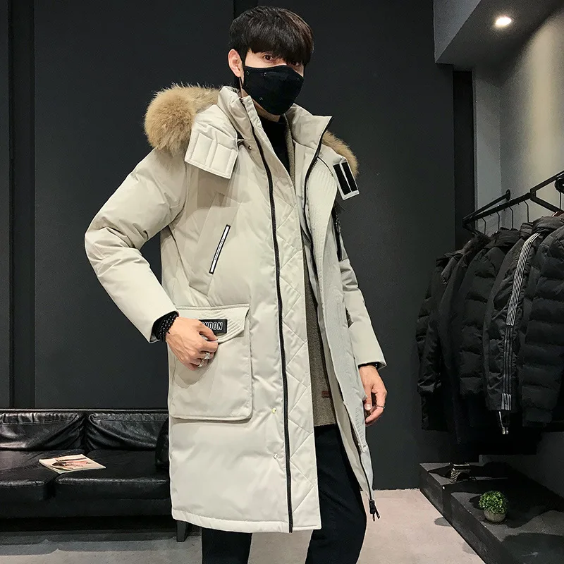 2021 Fashionable Coat Thicken Jacket Men Hooded Warm Lengthen Parka Coat White Duck Down Hight Quality Male New Winter Down Coat