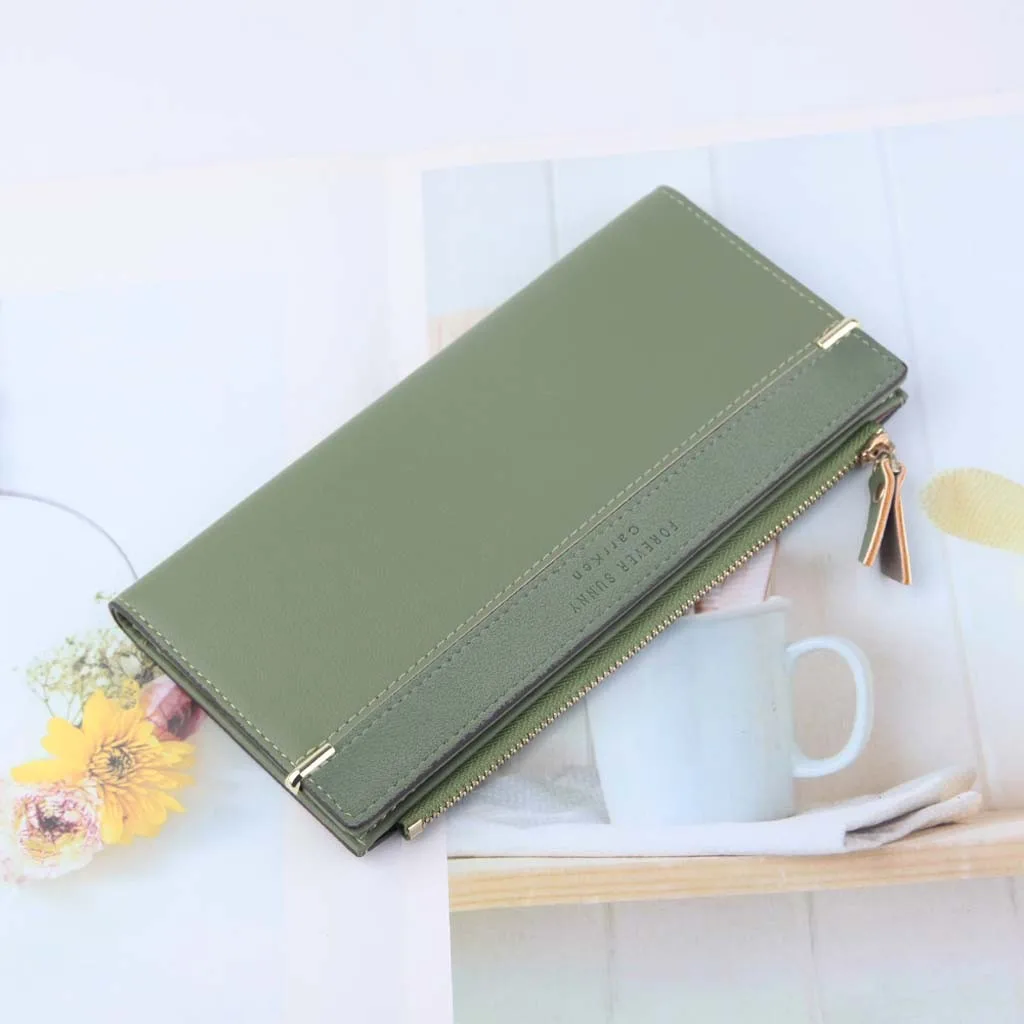 Женские бумажники из натуральной кожи Женский Длинный кошелек модная сумка на