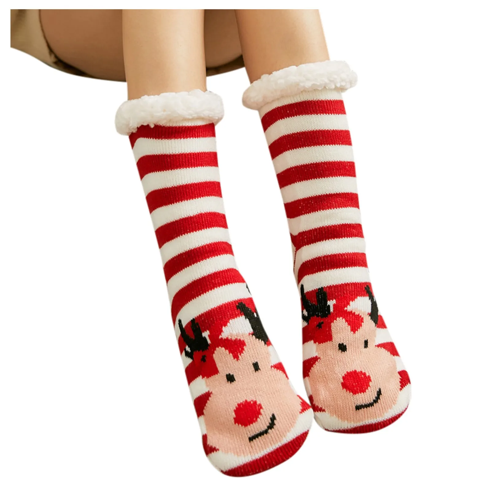 2021 рождественские носки женские зимние очень мягкие теплые пушистые застежки на