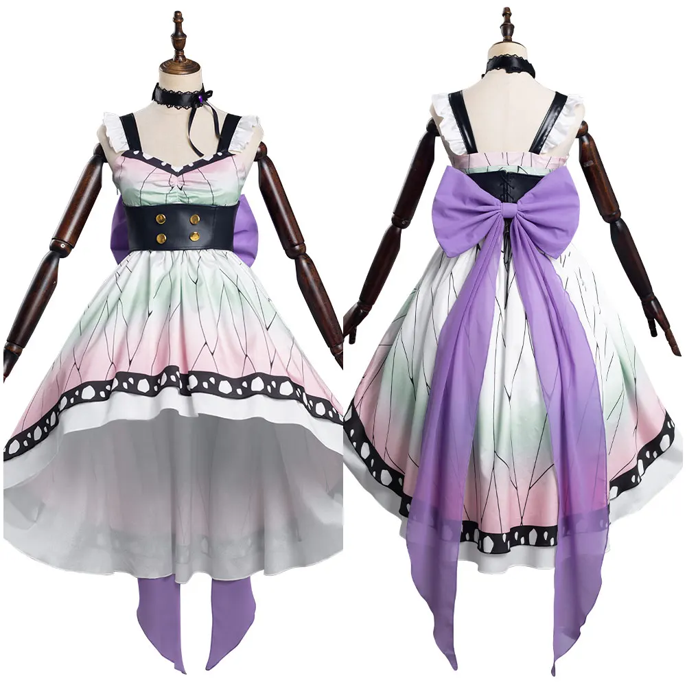

Anime Demon Slayer Kochou Shinobu Cosplay Costume Lolita Dress Outfits Halloween Carnival Suit