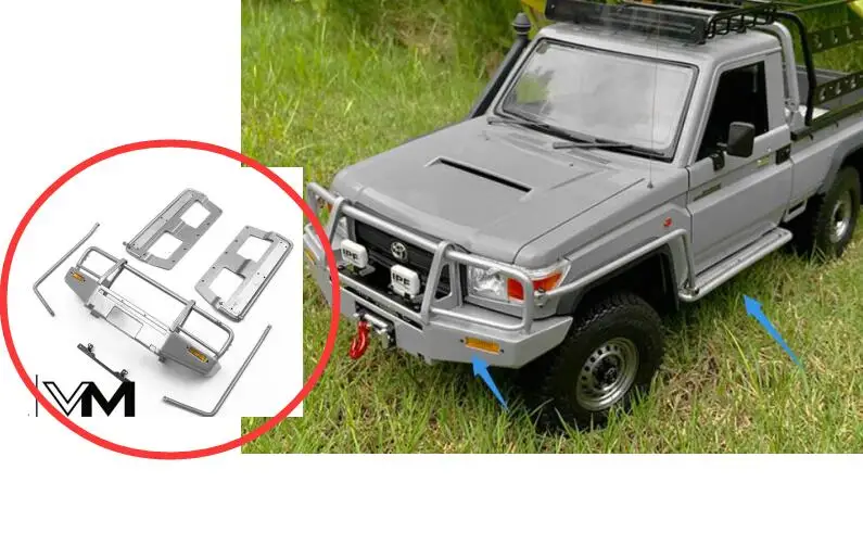front bumper s Резиновое зеркало заднего вида/роликовая клетка/багаж/бампер/подножка/переднее крыло/батарейный блок для killerbody 1/10 весы Toyota Land Cruiser LC70 Body BOOMRACING BRX01 4x4 гусеничный грузовик - Цвет: front bumper s