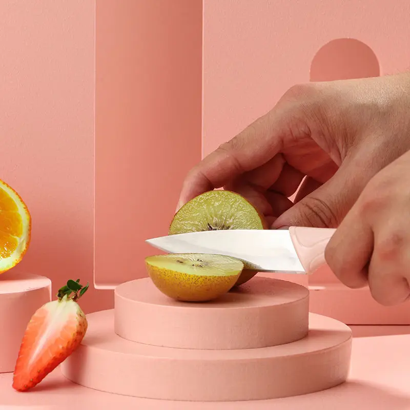 

Pink Kitchen Scissors Cutter Set Fruit Peeler Chicken Bone Scissors Multifunctional Set Multifunctional Kitchen Knives