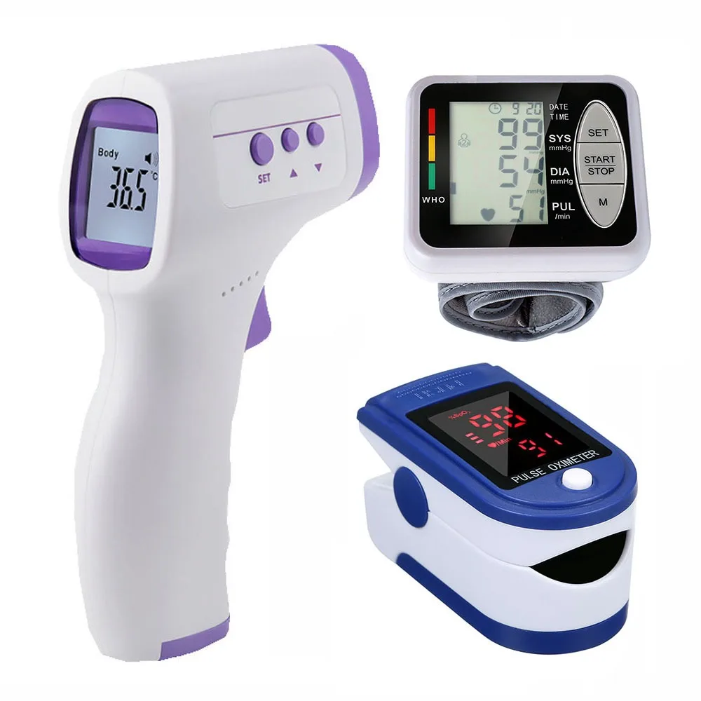 Digital Thermometer Pulse Oximeter Finger SpO2 Monitor Oxygen Saturation Blood Pressure Automatic Tonometer | Красота и здоровье