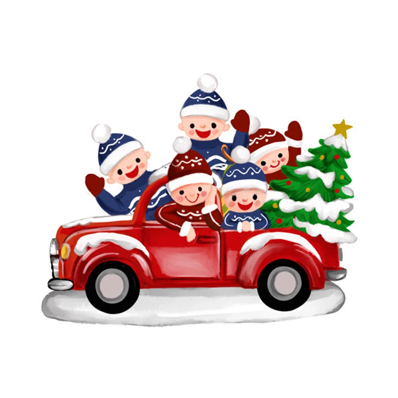 

Christmas Tree Wooden Hanging Pendant Cartoon Car with Kids Ornaments New Year 2022 Navidad Party Decoration Creative Toy Gift