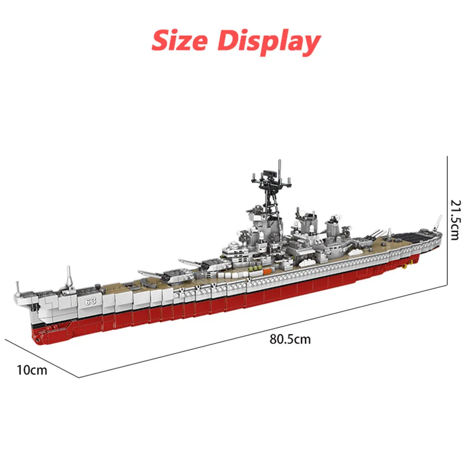 

NEW XINGBAO 06030 Military Army Series 2631PCS The USS Missouri Battleship Set Building Blocks Bricks Classic Battleship Model