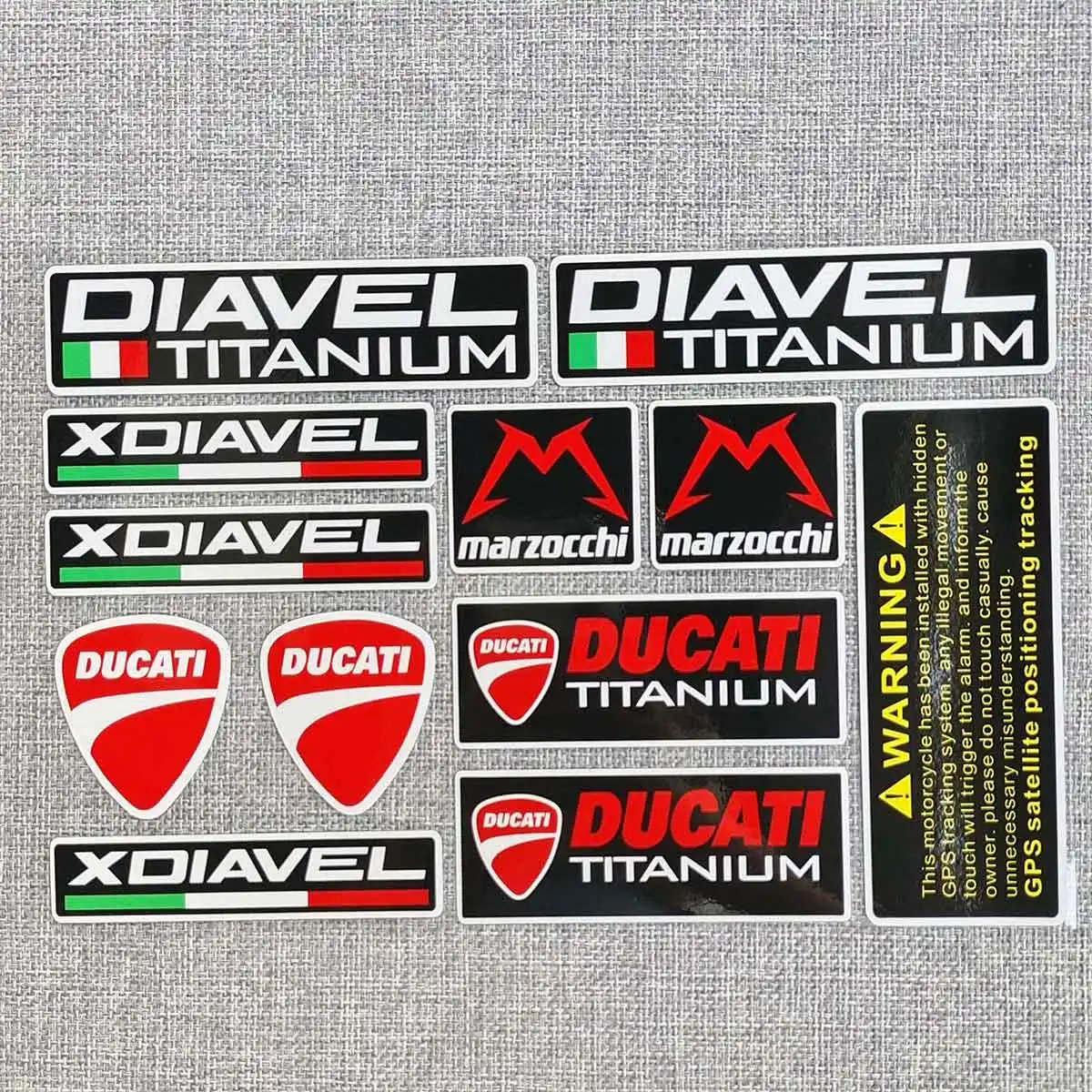 

Reflective Helmet Motorcross Motorbike Decals Italian Flag Stickers For Ducati Logo 18CM x 27CM/Whole SET