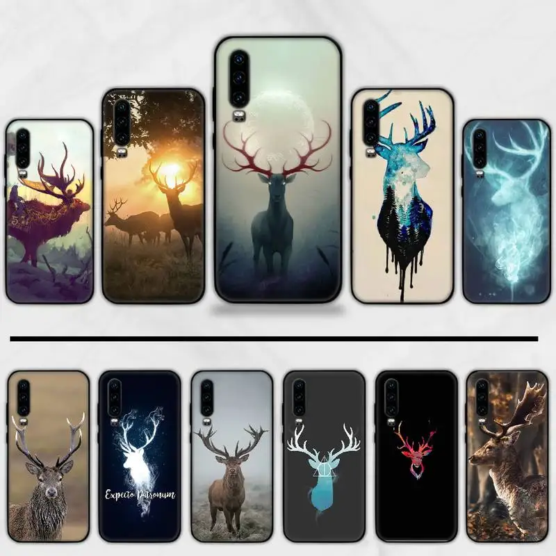 Рождественский чехол с оленем для Huawei Y5 Y6 II Y7 Y9 PRIME 2018 2019 NOVA3E P20 PRO P10 Honor