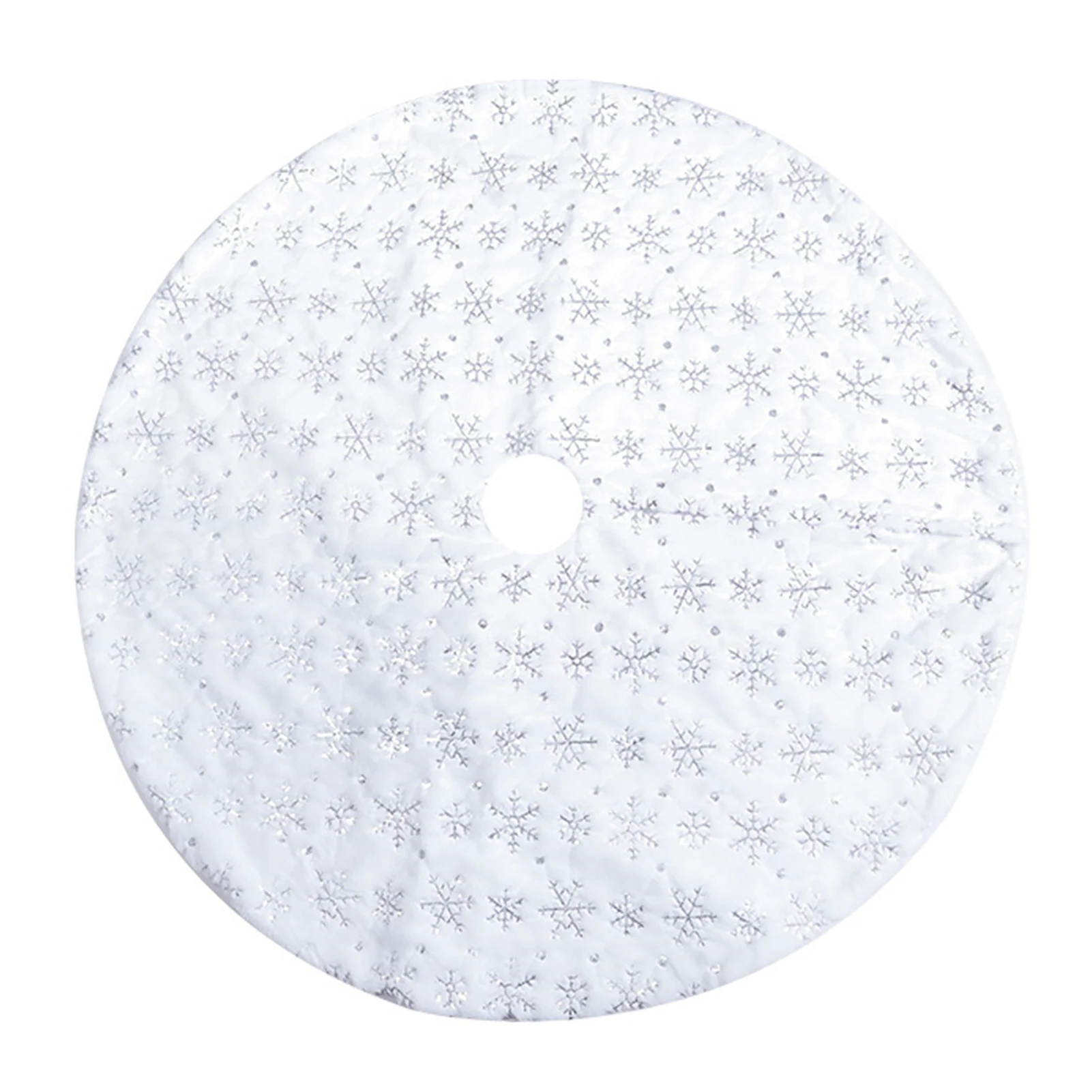 

With Sequin Snow Party Ornament Hotel Soft New Year Gift Christmas Tree Skirt Round Living Room Holiday Home Decor Base Faux Fur
