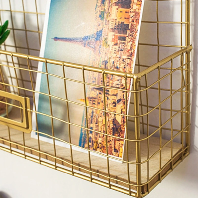 

Nordic Style DIY Iron Mesh Grid Wire Board Wall Hanging Storage Rack Multi-function Photo Display Panel Shelf Decoration