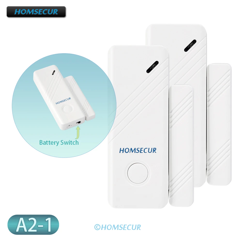 Беспроводные датчики двери/окна HOMSECUR A2-1 2 шт. 433 МГц для системы GSM-сигнализации |