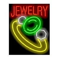 JEWELRY Diamond Ring Custom Handmade Real Glass Tube Shop Store Firms Advertise Decoration Display Sign Neon Light Gift 20"X 24"