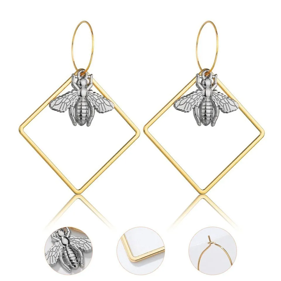 Лидер продаж большие квадратные серьги ручной работы с насекомыми ювелирные