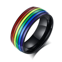 fashion creative simple rainbow ring couple ring new wild popular engagement ring ladies jewelry mens ring