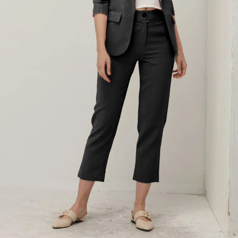 Black Pants Bella Philosohy, Осенний Модный Красный Блейзер, костюм для женщин, OL, с пышными рукавами, рабочая одежда, Блейзер, пальто, без пуговиц, три четверти, женская верхняя одежда - Цвет: Black Pants