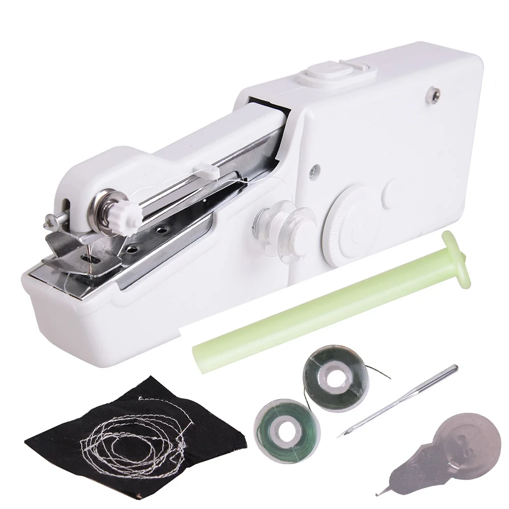 Sewing machine Anpro Мини Портативная швейная машина ручная бытовая электрическая стежка инструмент Беспроводная Одежда Ткани Путешествия строчка машина - Цвет: Sewing machine