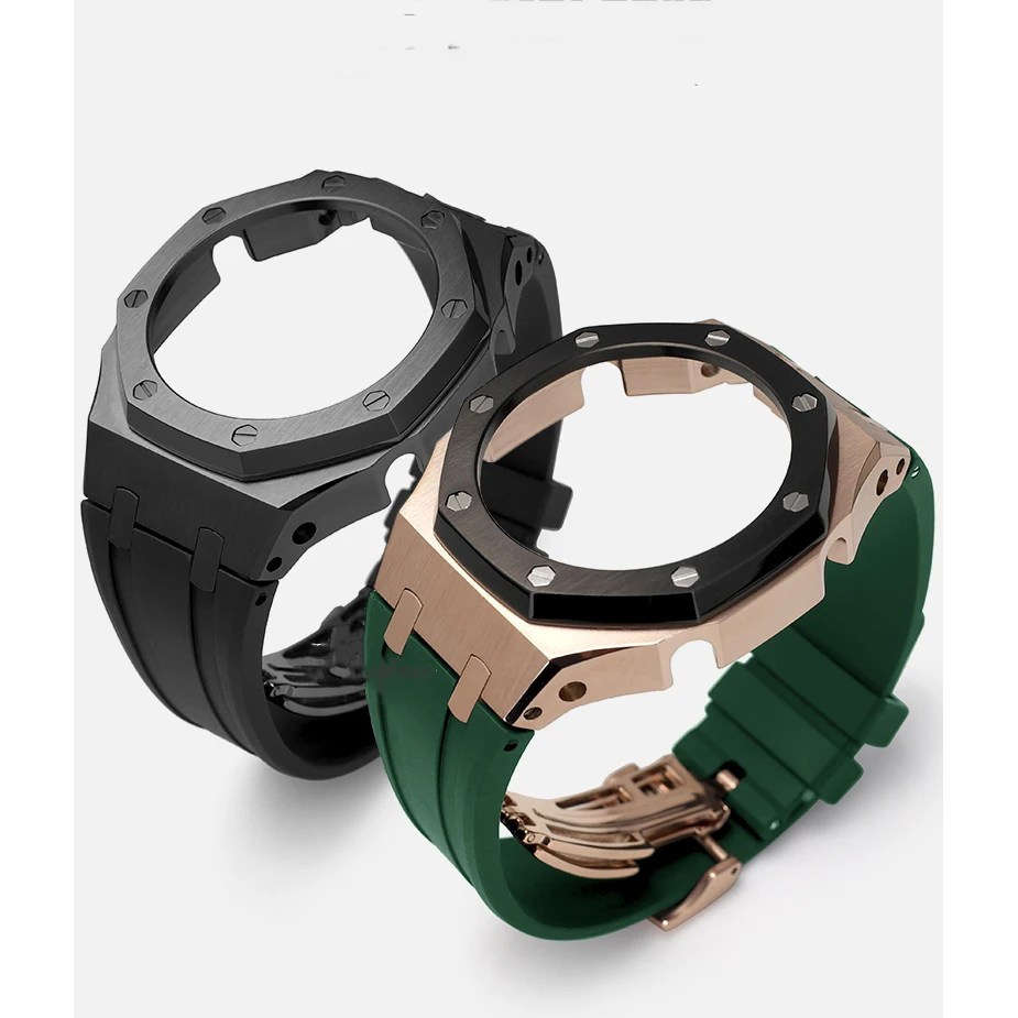 

Gen3 Modification Accessories of GA-2100 GA2110 3rd Rubber Watch Strap & Metal Case 316 Stainless Steel Bezel Watchband GA2100