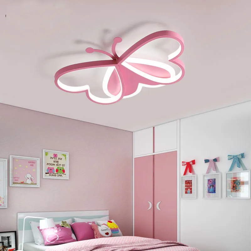 $57.34 2022 Butterfly LED Chandelier For Children's Room Bedroom Dimmable Kids Ceiling Lamp Moe Lighting