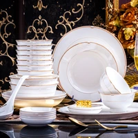 60 heads jingdezhen ceramic dinner dish kitchen tableware rice bowl soup bowl salad noodles bowl plate dish bowl dinnerware set