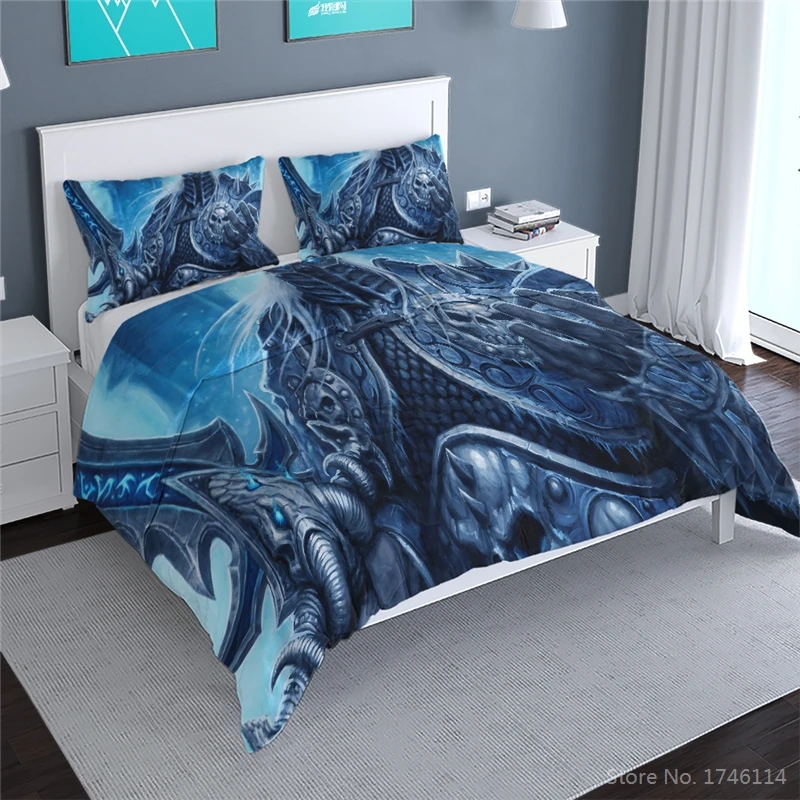 

World of Warcraft Online Role Playing Game 3D Printed Duvet Cover Set Twin Full Queen King Size Bedding Set Bed Linens for Young