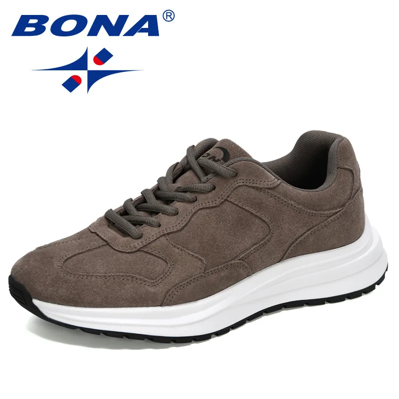 

BONA 2021 New Designers Suede Running Shoes Men Casaul Sneakers Light Breathable Man Vulcanized Shoes Jogging Walking Footwear