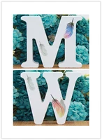 1 piece 10x10 cm handmade animal shape wedding feather wooden letters decoration letters word dit letter name design crafts