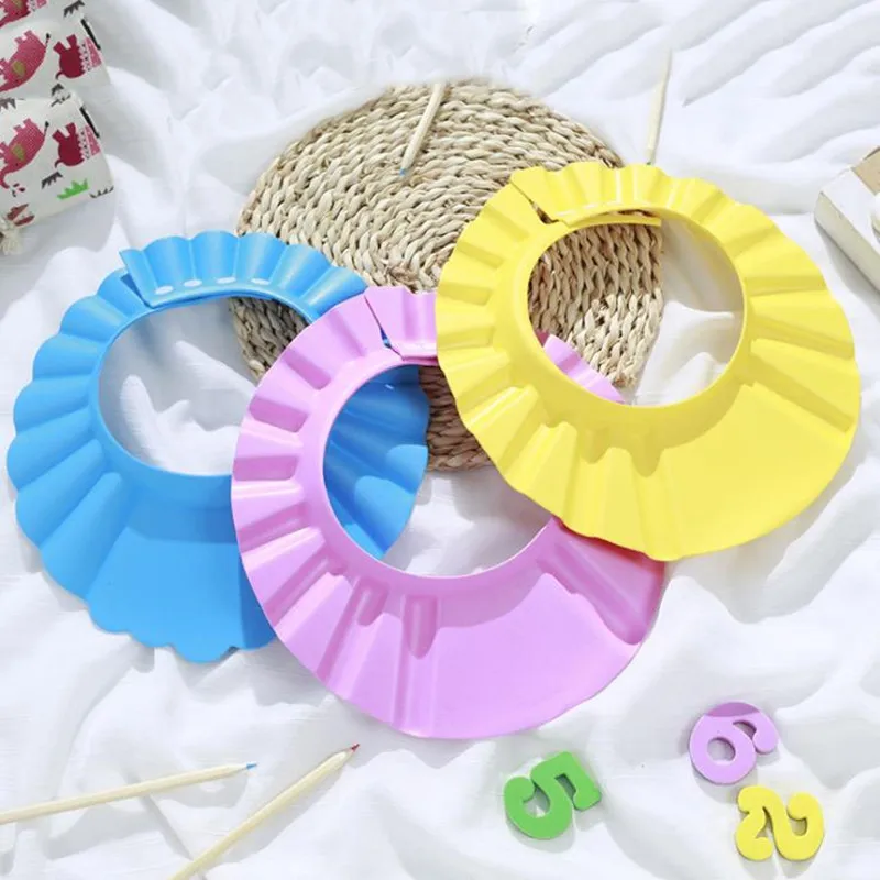 Gorro de ducha con champ&uacute; para ni&ntilde;os, visera de ba&ntilde;o con escudo ajustable, impermeable, protecci&oacute;n de ba&ntilde;o-3