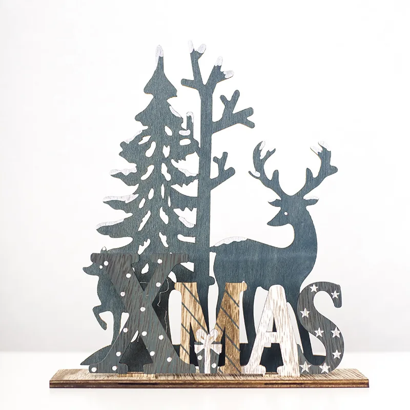 Рождественский Декор из дерева олень Deco Noel рождественские украшения для дома