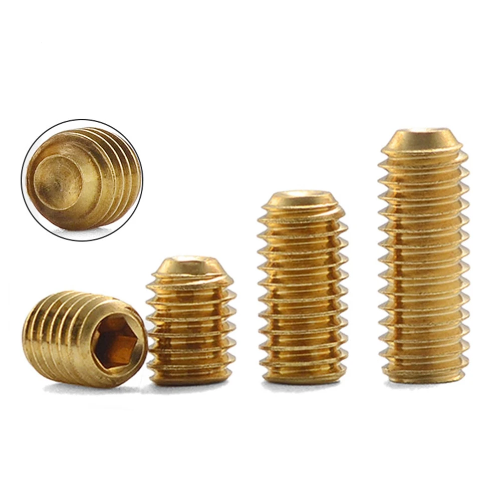 1/2/5/10PCS Grub Screw  M2 M2.5 M3 M4 M5 M6 M8 M10 Brass Hex Hexagon Socket Allen Cup Point DIY Set Door handles Bolt