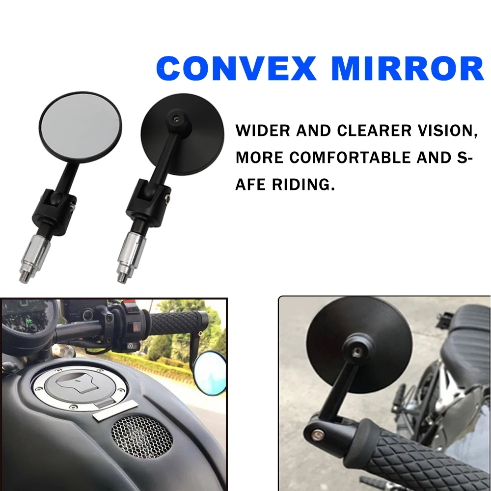 

Motorcycle Handle Bar End 7/8" Mirrors 7/8" Rearview Mirror For MT07 MT09 R1R3 S1000 FZ8 R1200GS GSXR650 Z750 CBR250R Cafe Race