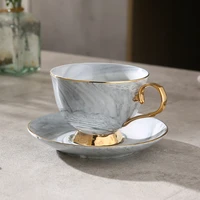 nordic marbled ceramic coffee cup and saucer set british afternoon tea red tea cup couple cup and saucer travel turkish kitchen