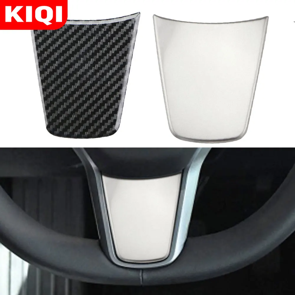 Наклейка на панель рулевого колеса KIQI для Tesla Model 3 2016-2020 аксессуары отделка