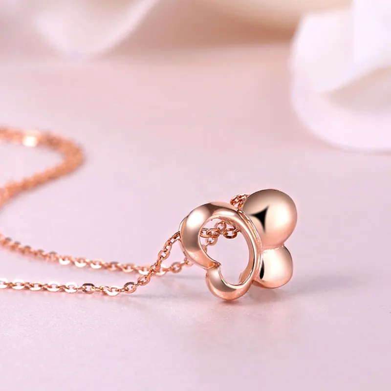 Трендовая подвеска в виде бабочки 18 К чистый настоящий однотонный кулон из